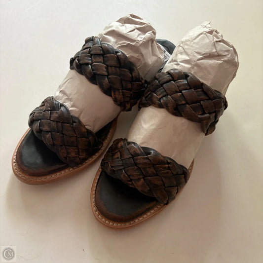 Sandals Heels Block By Freebird In Brown, Size: 7