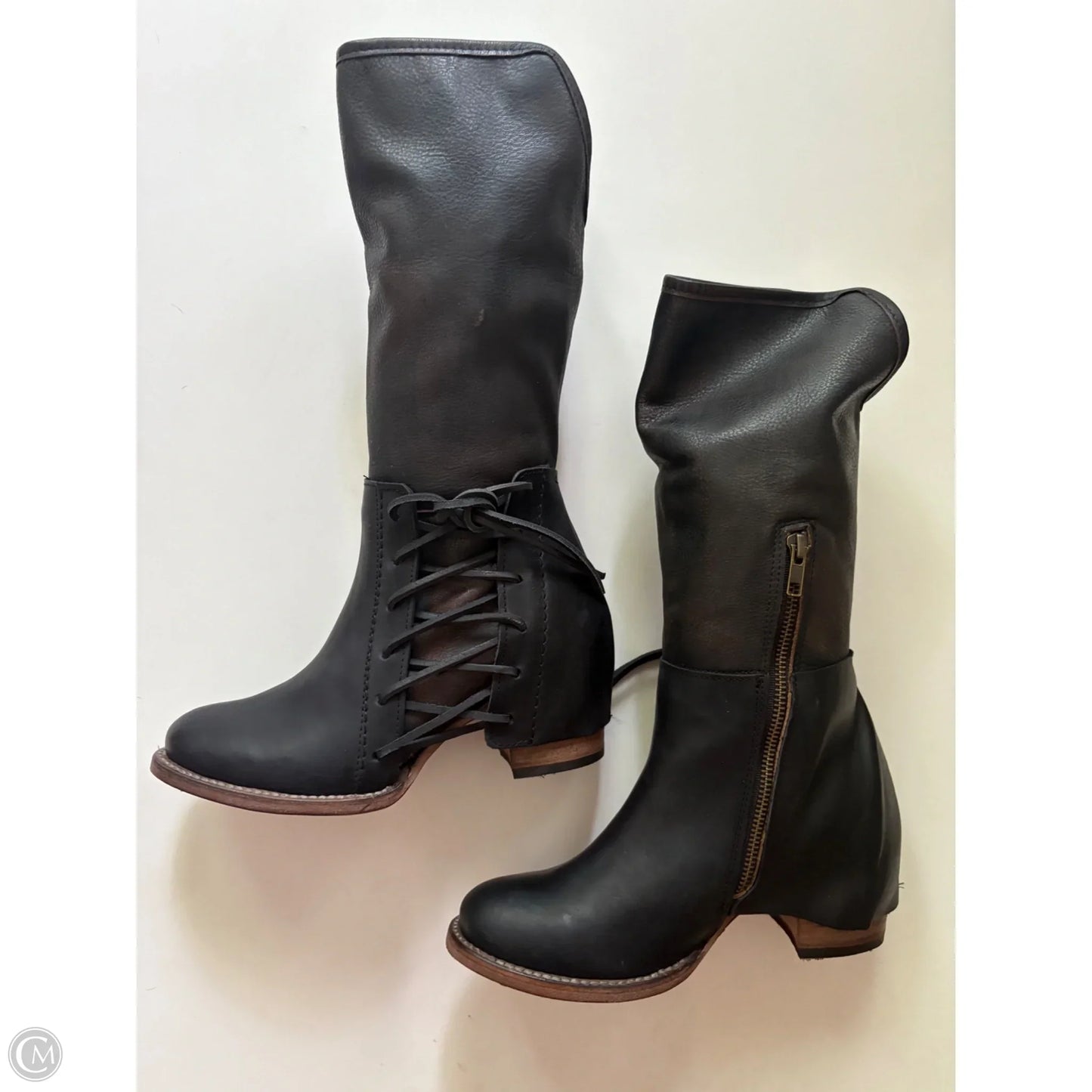 Boots Knee Flats By Freebird In Black, Size: 7