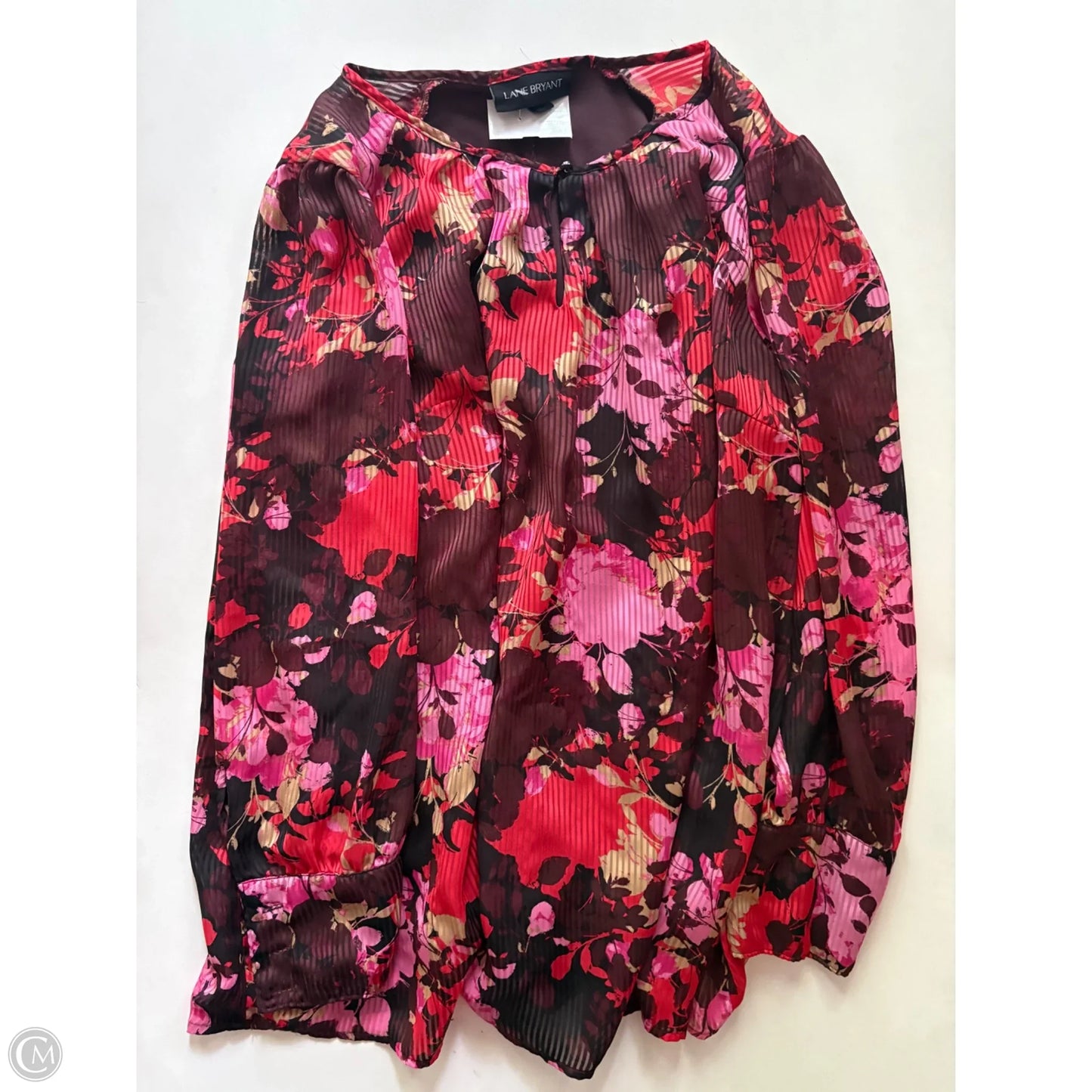 Blouse Long Sleeve By Lane Bryant In Floral Print, Size: L