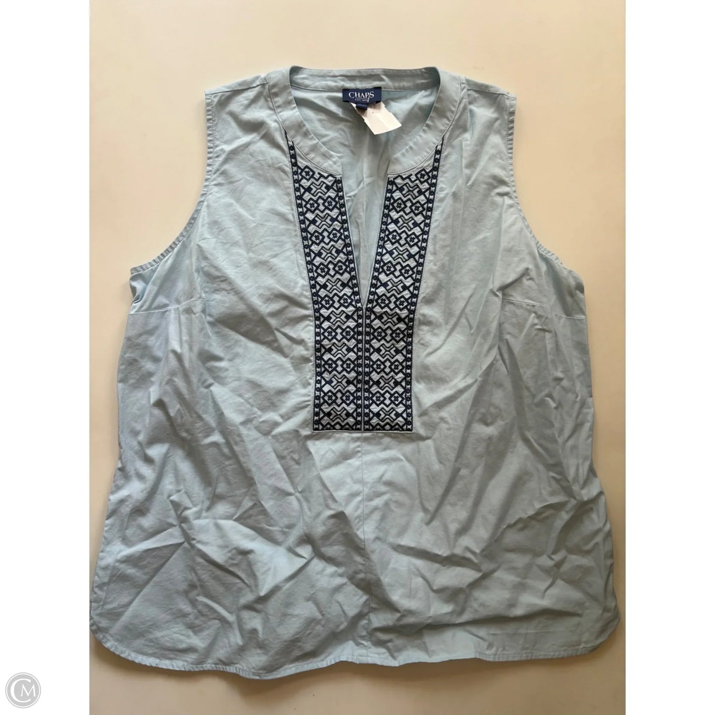 Top Sleeveless By Chaps In Blue, Size: Xl