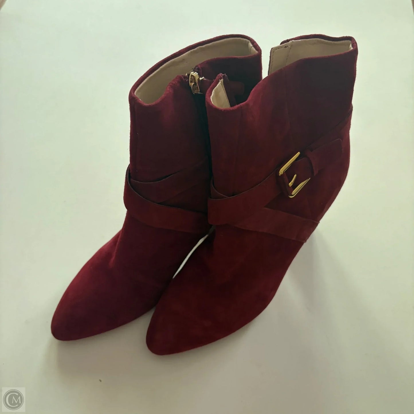 Boots Ankle Heels By Nine West In Red, Size: 6