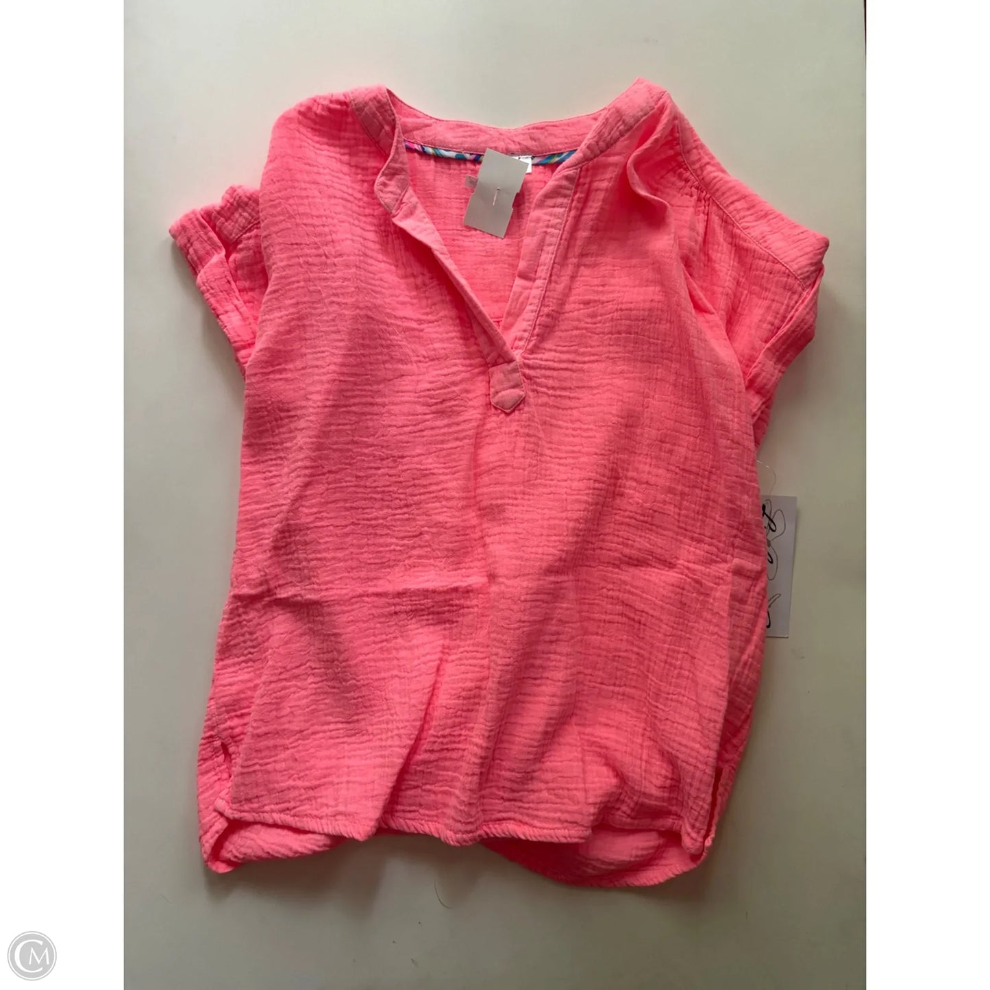 Top Short Sleeve By Lulu In Pink, Size: S