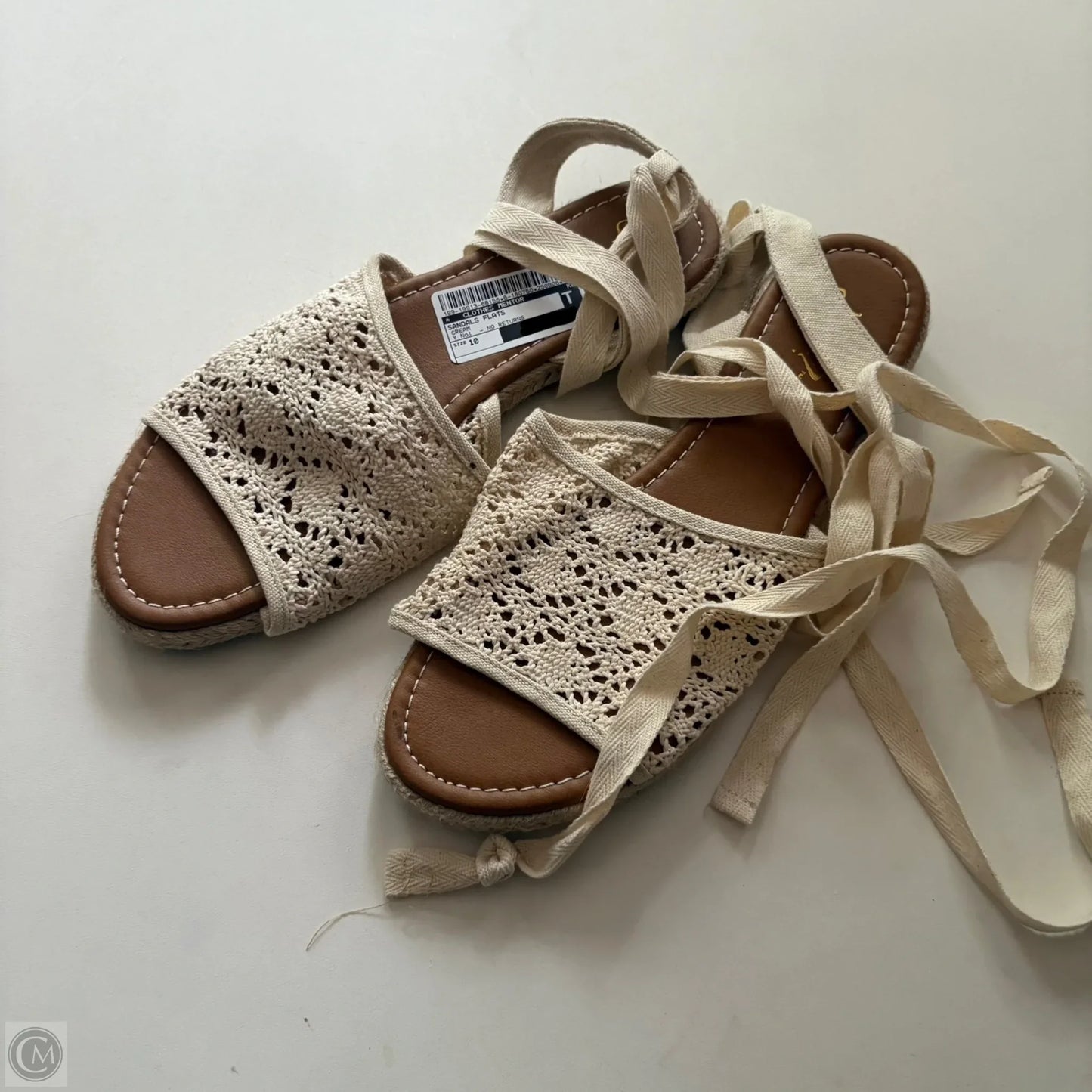 Sandals Flats By Y Not In Cream, Size: 10