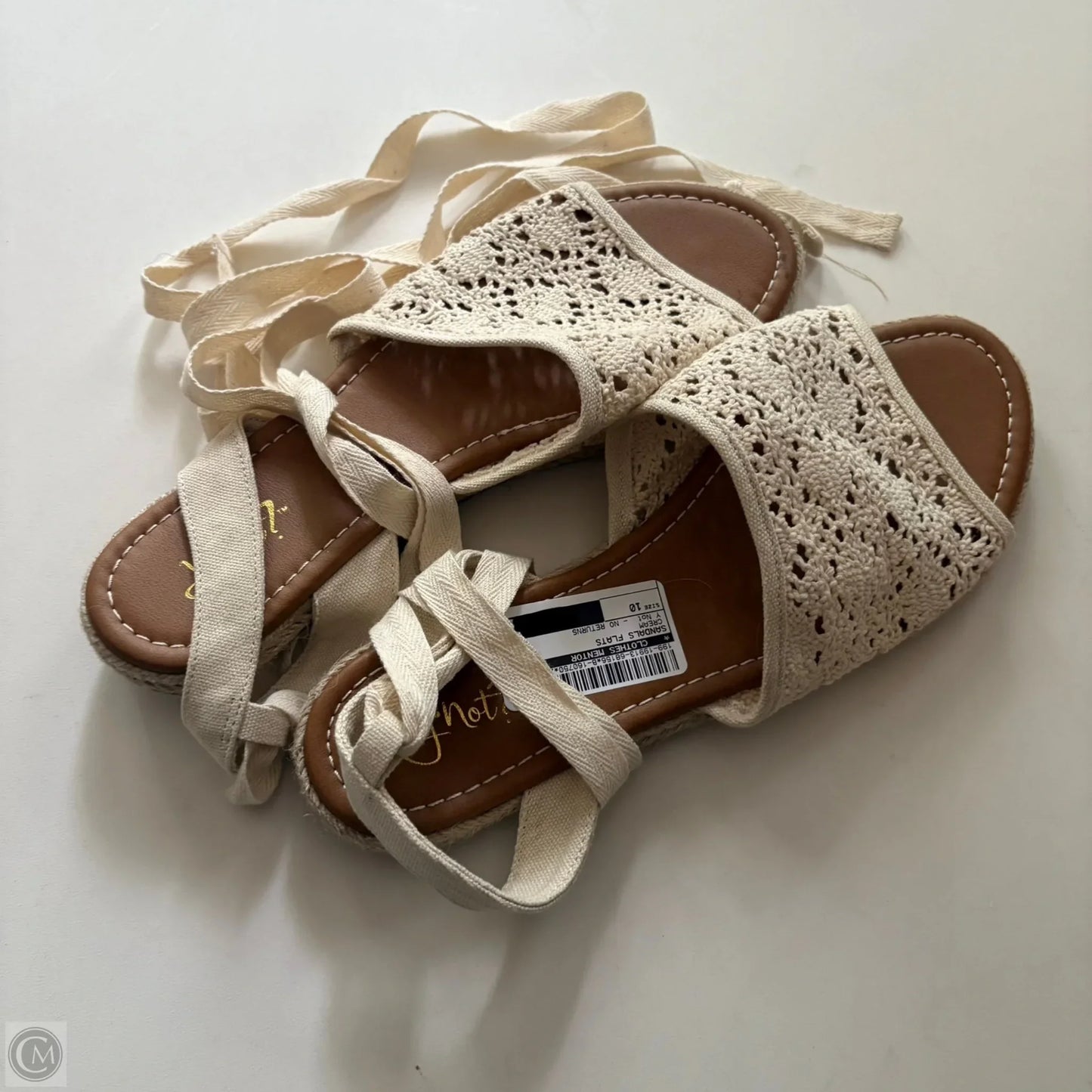 Sandals Flats By Y Not In Cream, Size: 10