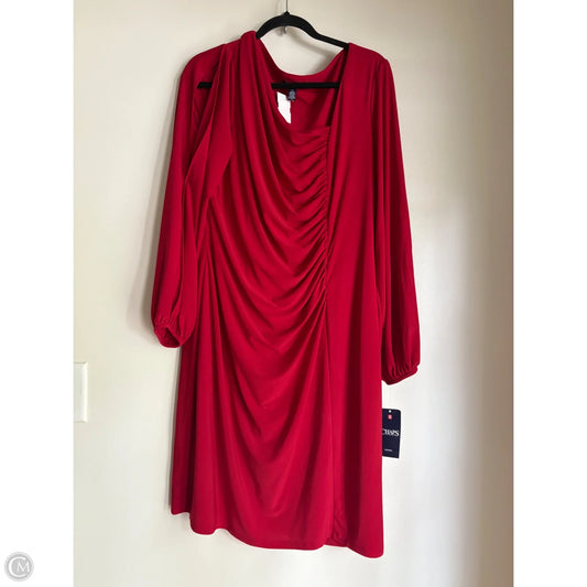 Dress Work By Chaps In Red, Size: 1x