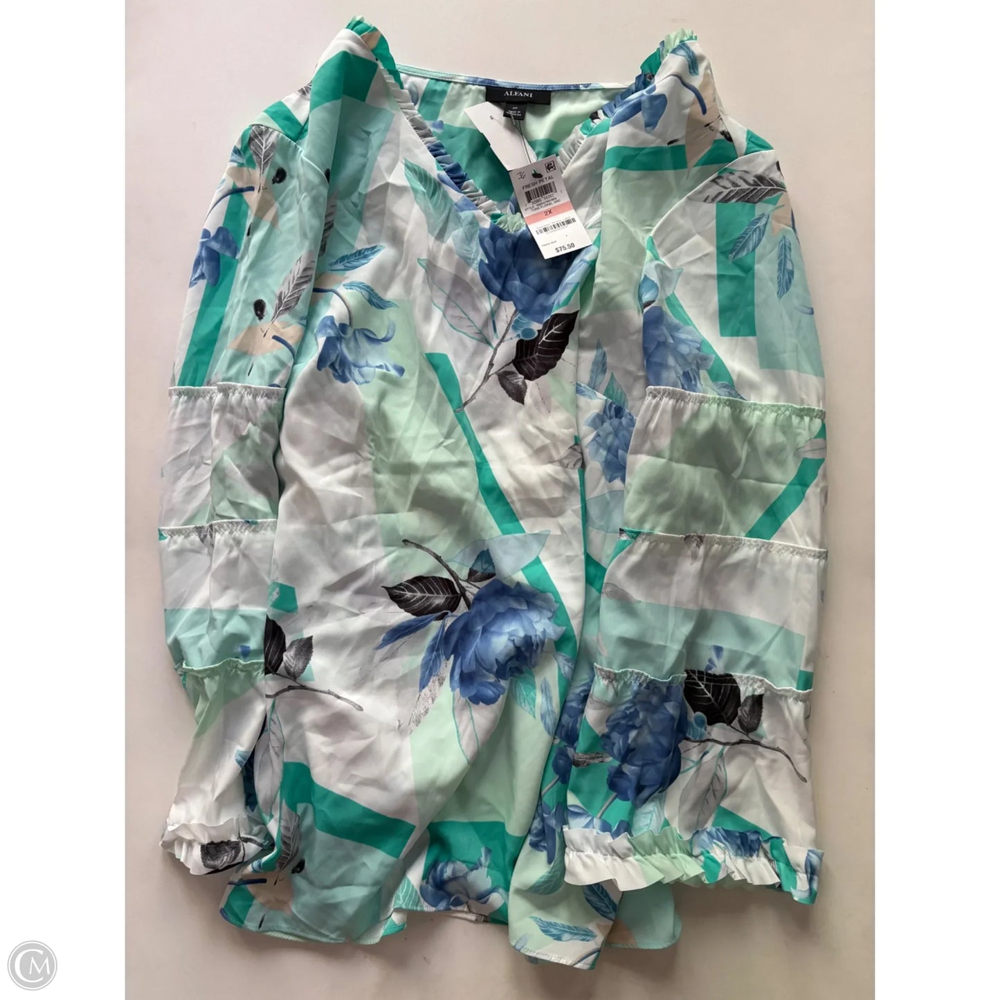 Blouse Long Sleeve By Alfani In Floral Print, Size: 2x