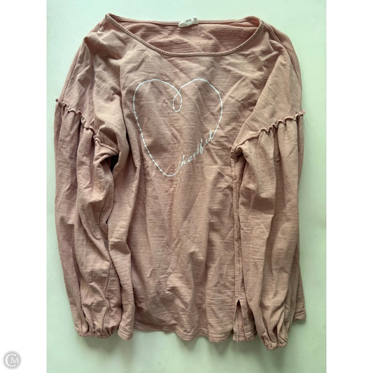Top Long Sleeve By Simple In Pink, Size: 2x