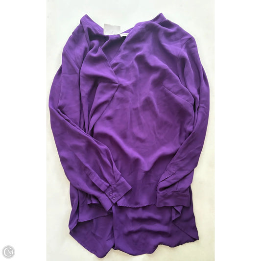Blouse Long Sleeve By Daniel Rainn In Purple, Size: 3x
