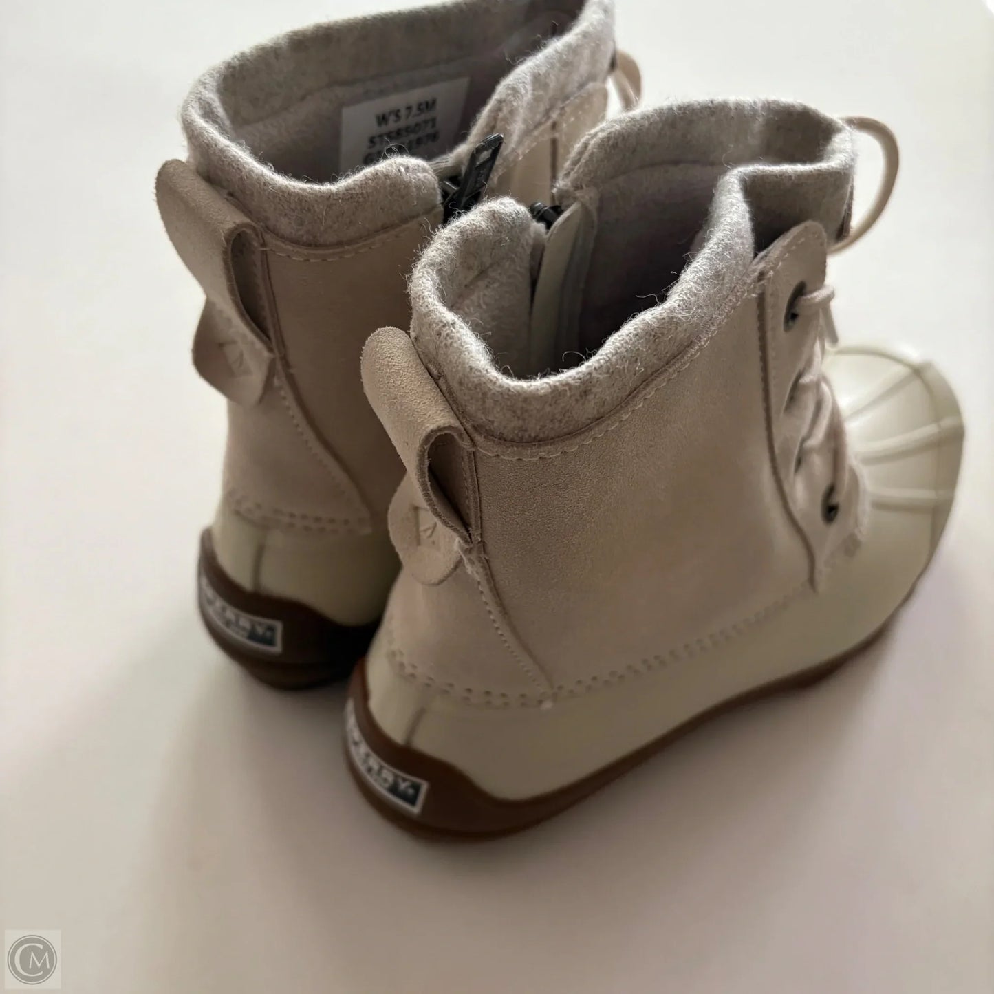 Boots Ankle Heels By Sperry In Cream, Size: 7.5