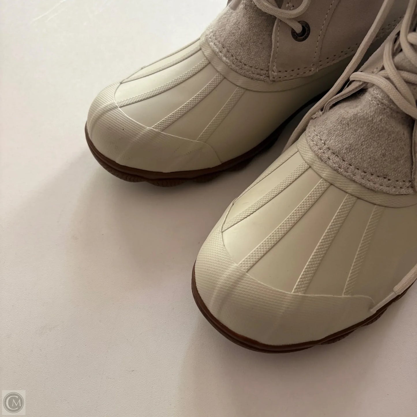 Boots Ankle Heels By Sperry In Cream, Size: 7.5