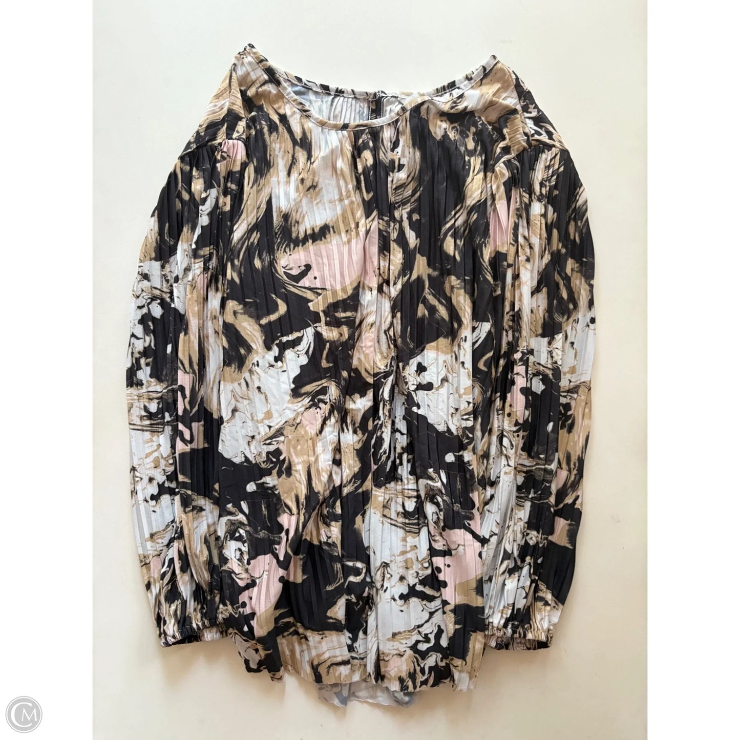 Blouse Long Sleeve By Cato In Multi-colored, Size: 1x