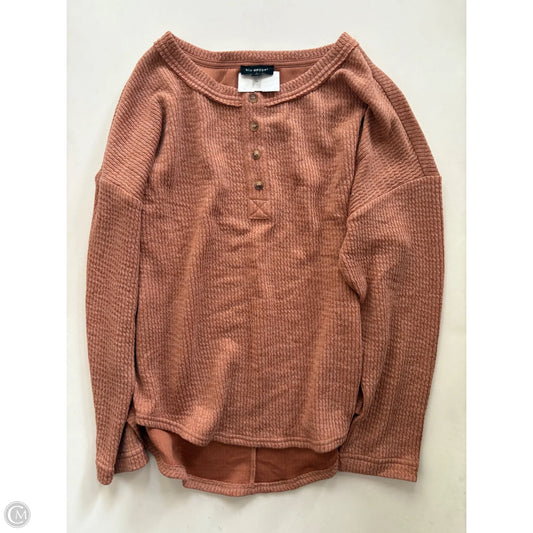 Top Long Sleeve By Blu Pepper In Orange, Size: L