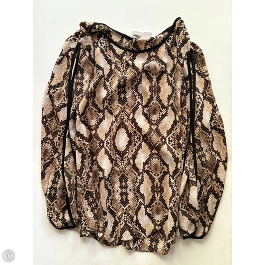 Blouse Long Sleeve By Cato In Animal Print, Size: Xl