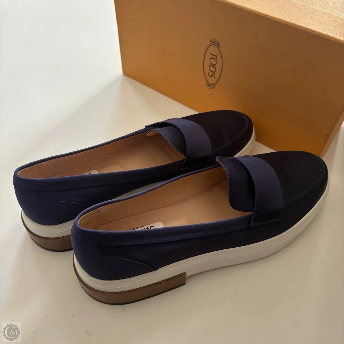 Shoes Luxury Designer By Tods In Blue, Size: 10