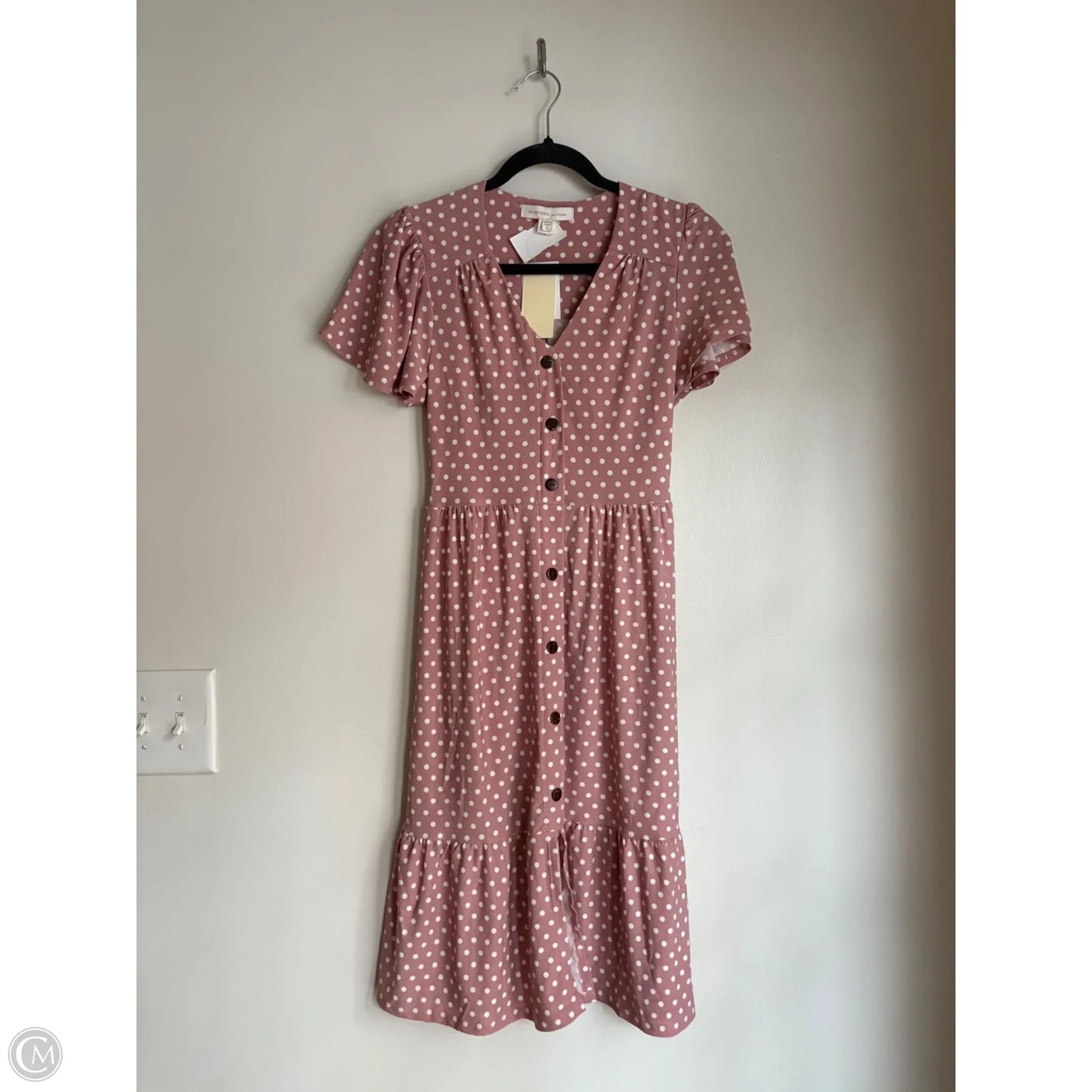 Dress Casual Midi By Monteau In Polkadot Pattern, Size: S