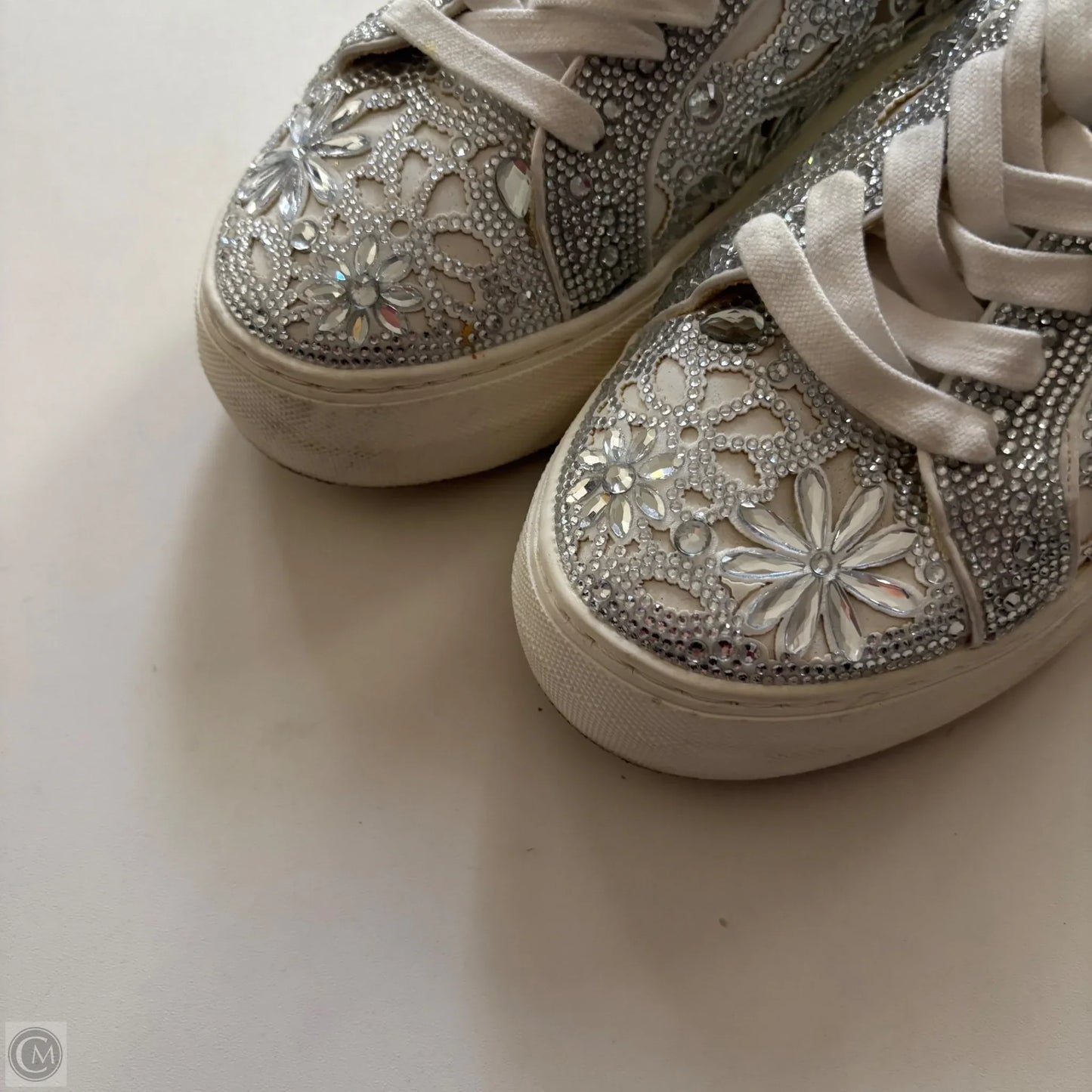 Shoes Athletic By Betsey Johnson In Silver, Size: 9