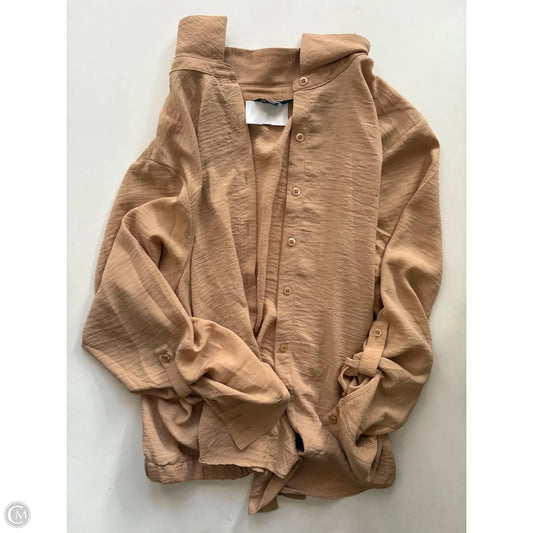 Blouse Long Sleeve By Simply Vera In Brown, Size: Xl