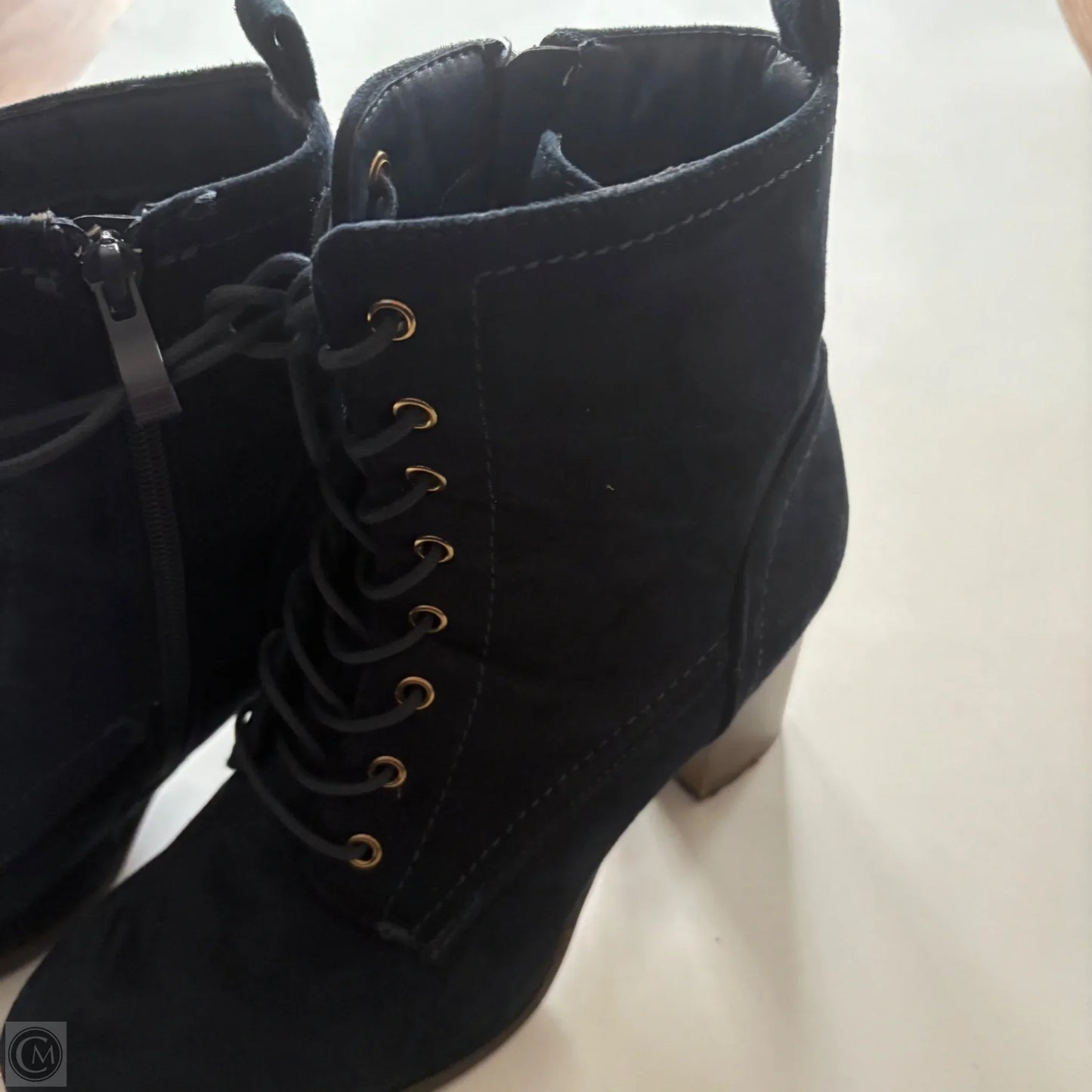 Boots Ankle Heels By Cato In Blue, Size: 8.5