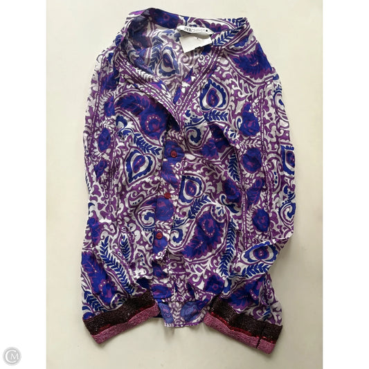 Blouse Long Sleeve By Zara In Purple, Size: S