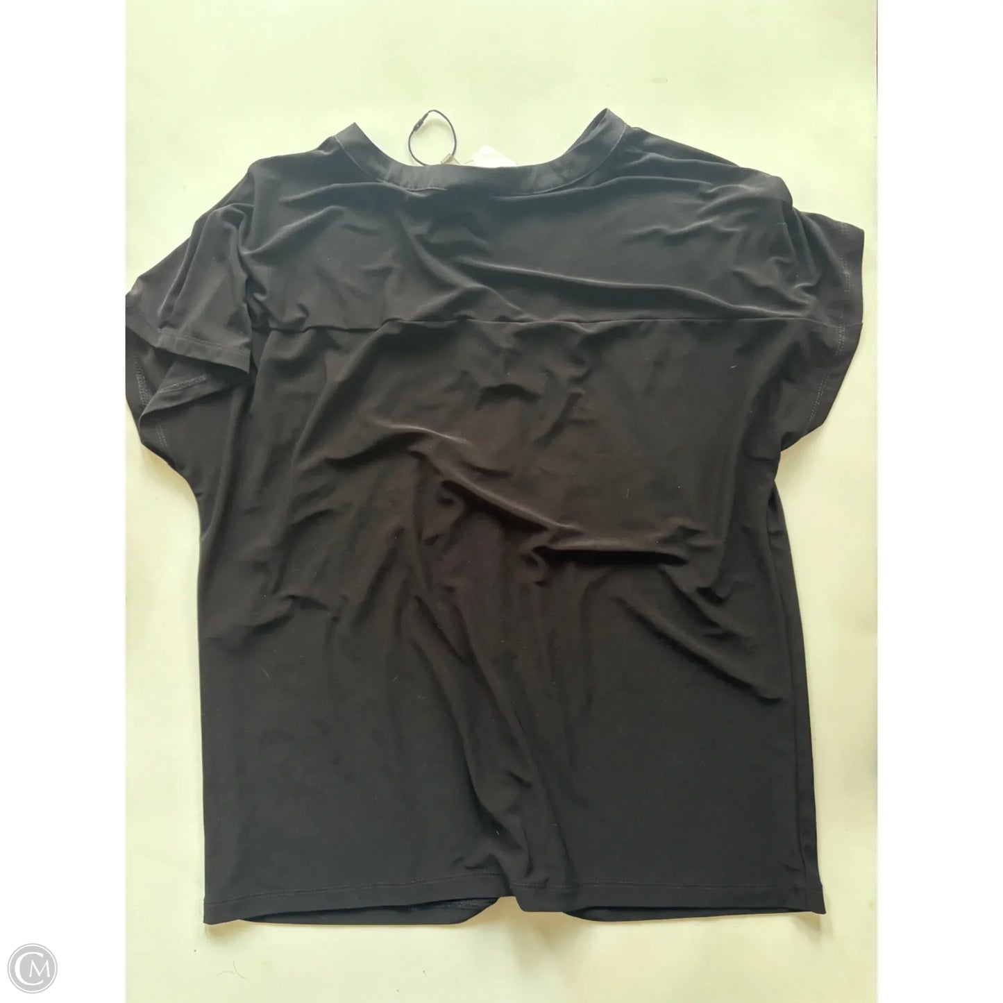 Blouse Short Sleeve By Anne Klein In Black, Size: M