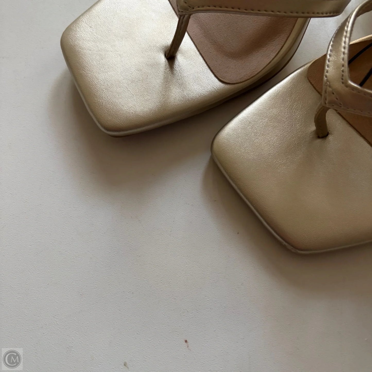 Sandals Heels Kitten By Torrid In Gold, Size: 6.5