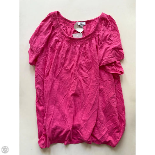 Top Short Sleeve By Kim Rogers In Pink, Size: 2x
