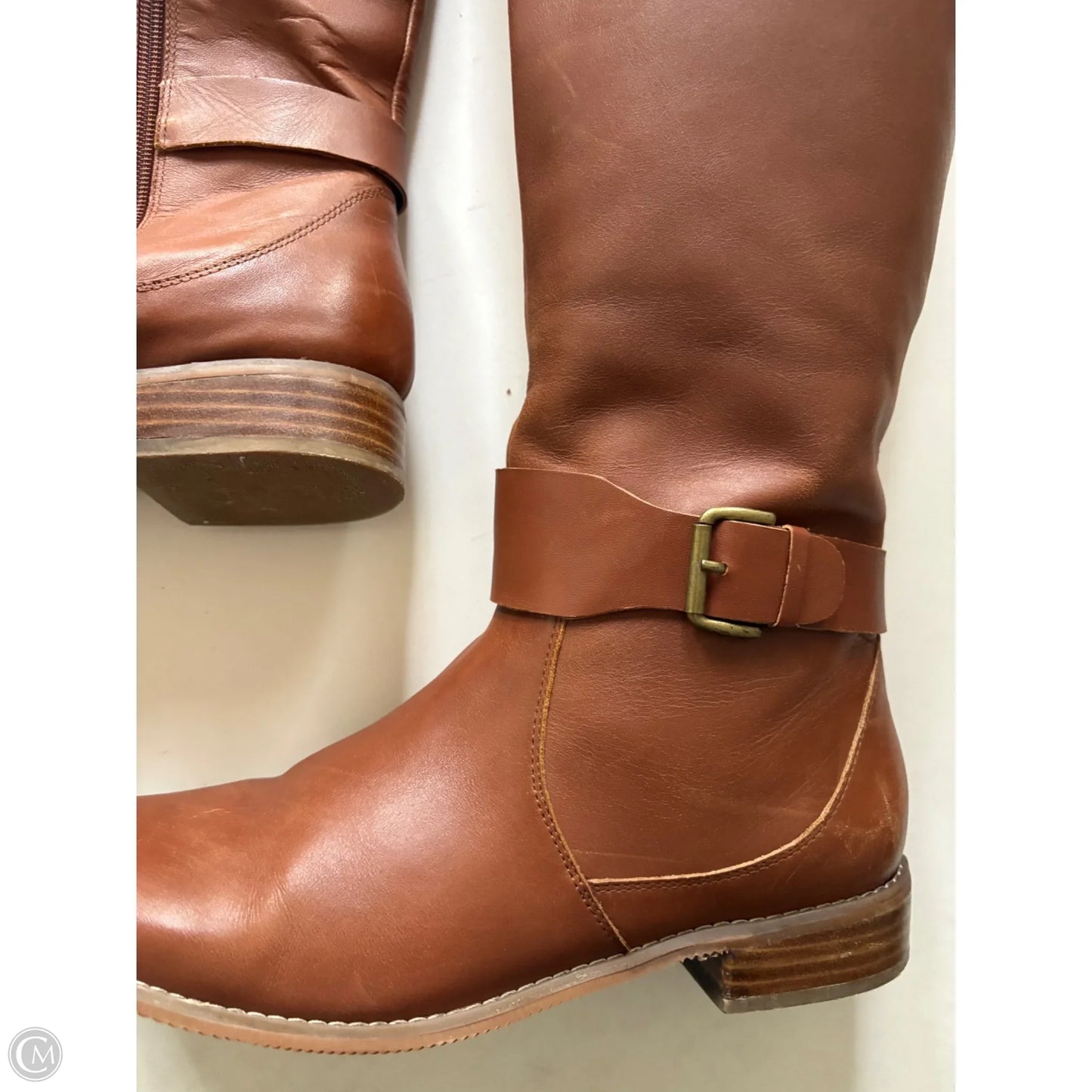 Boots Knee Heels By Ellen Tracy In Brown, Size: 9.5