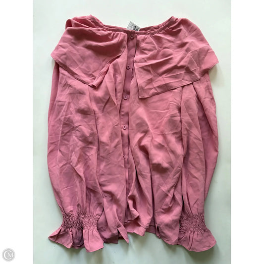 Blouse Long Sleeve By Jade In Pink, Size: Xl
