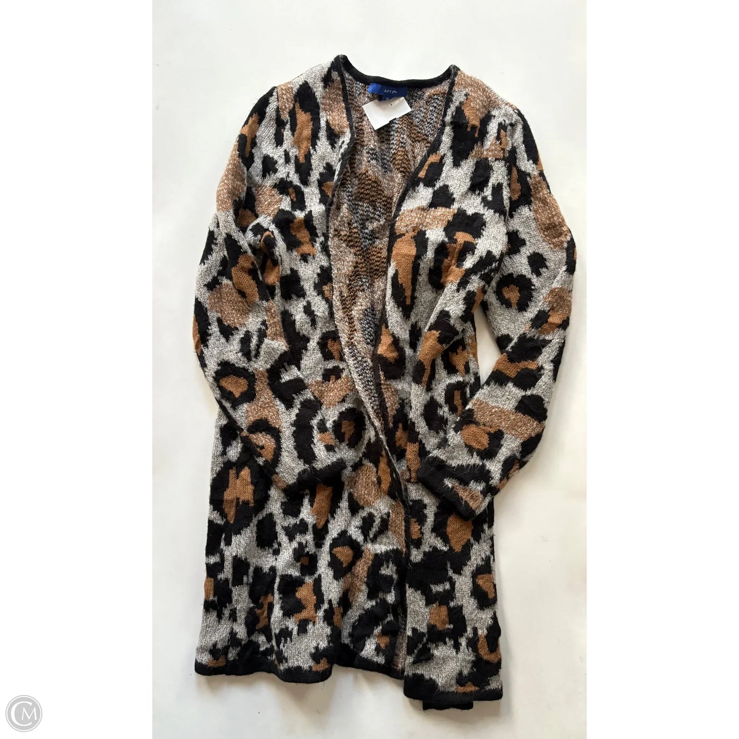 Sweater Cardigan By Apt 9 In Animal Print, Size: M