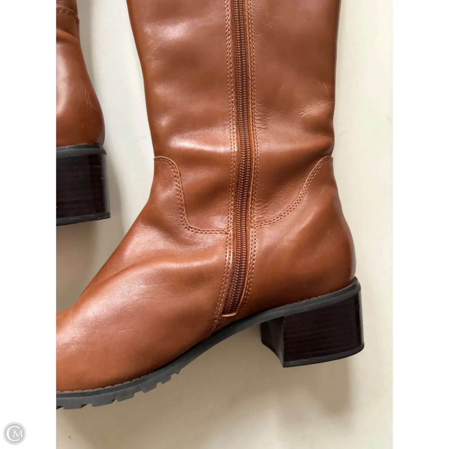 Boots Knee Heels By Anne Klein In Brown, Size: 9.5