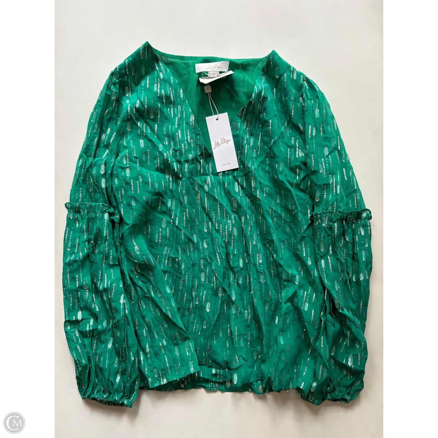 Blouse Designer By Lilly Pulitzer In Green, Size: 2