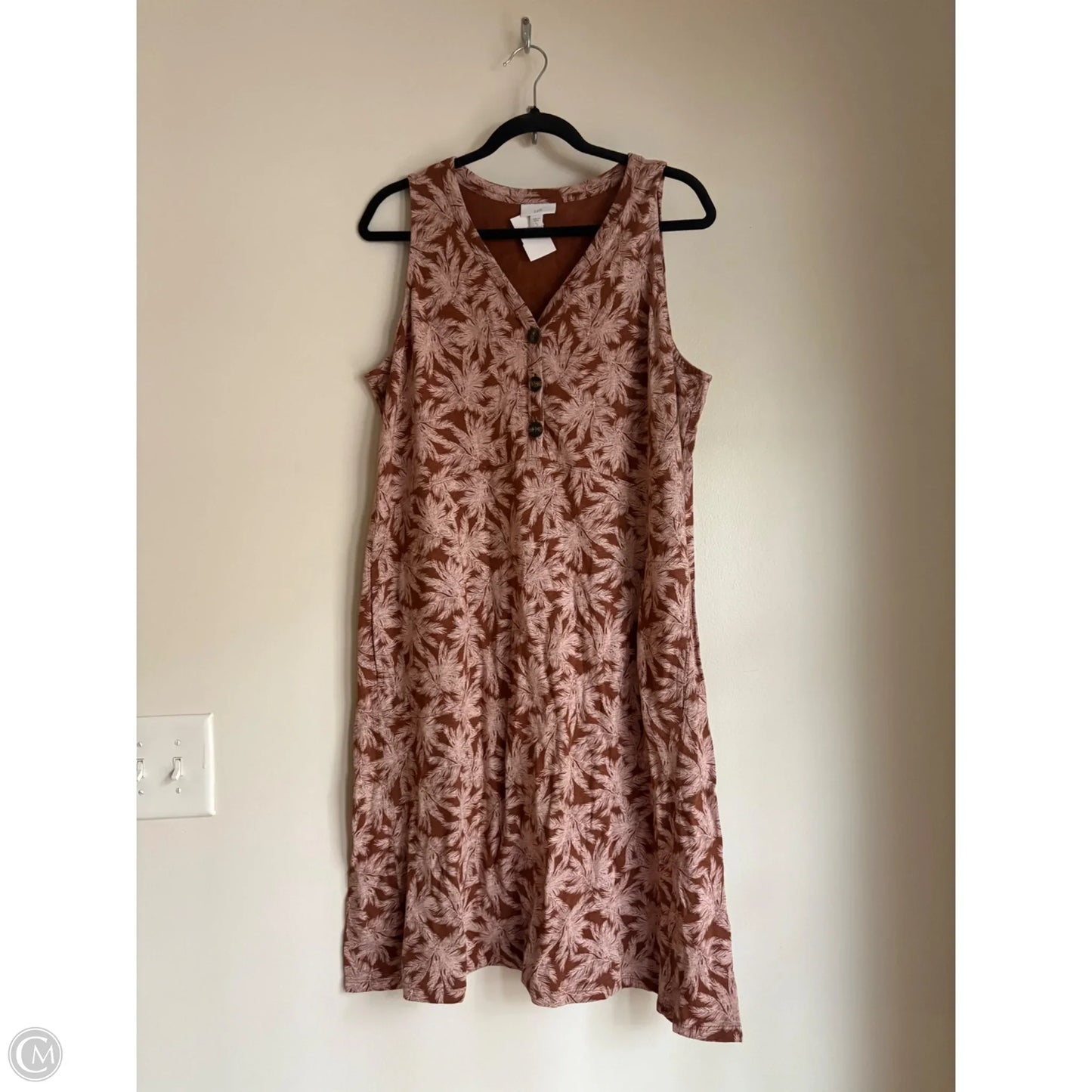 Dress Casual Midi By J. Jill In Brown, Size: L