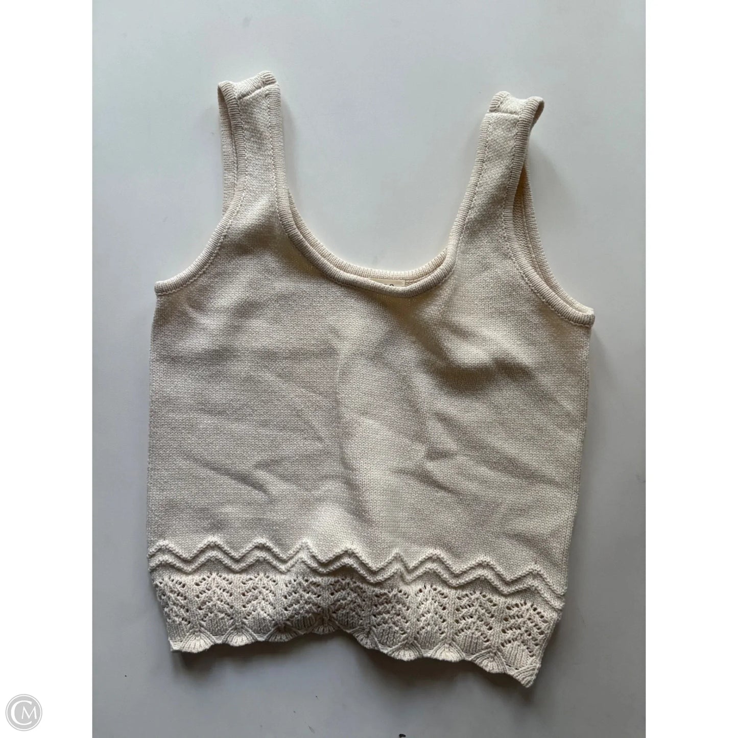 Sweater Short Sleeve By Ana In Cream, Size: M