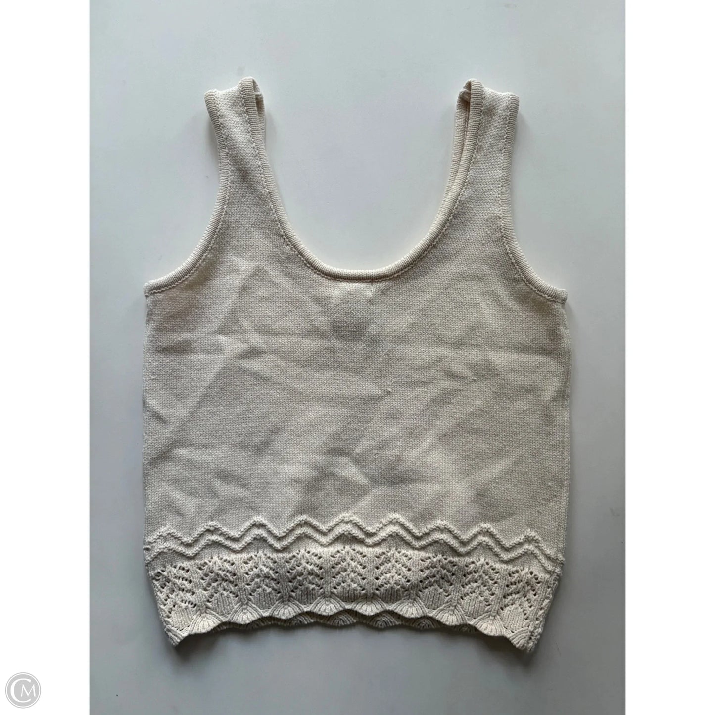 Sweater Short Sleeve By Ana In Cream, Size: M