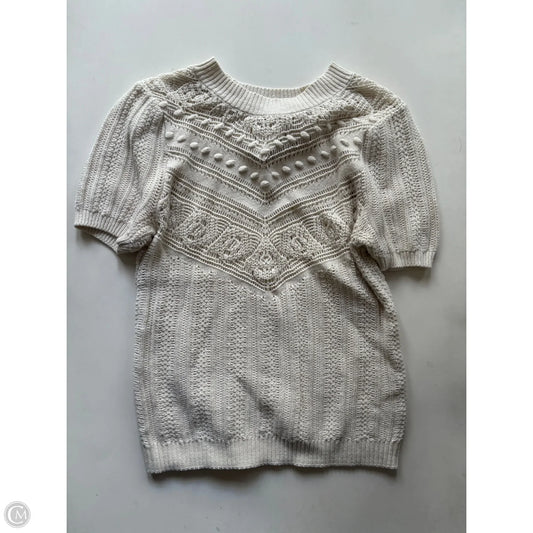 Sweater Short Sleeve By Ana In Cream, Size: S