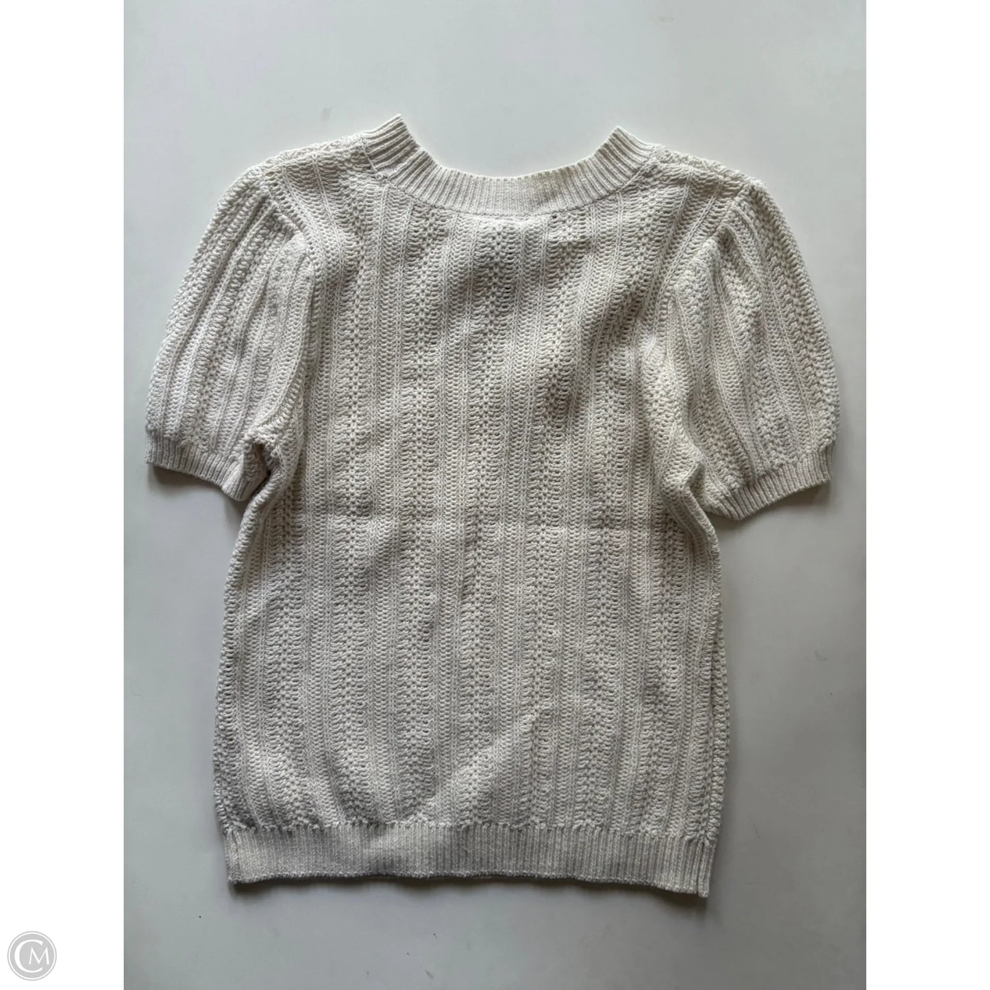 Sweater Short Sleeve By Ana In Cream, Size: S