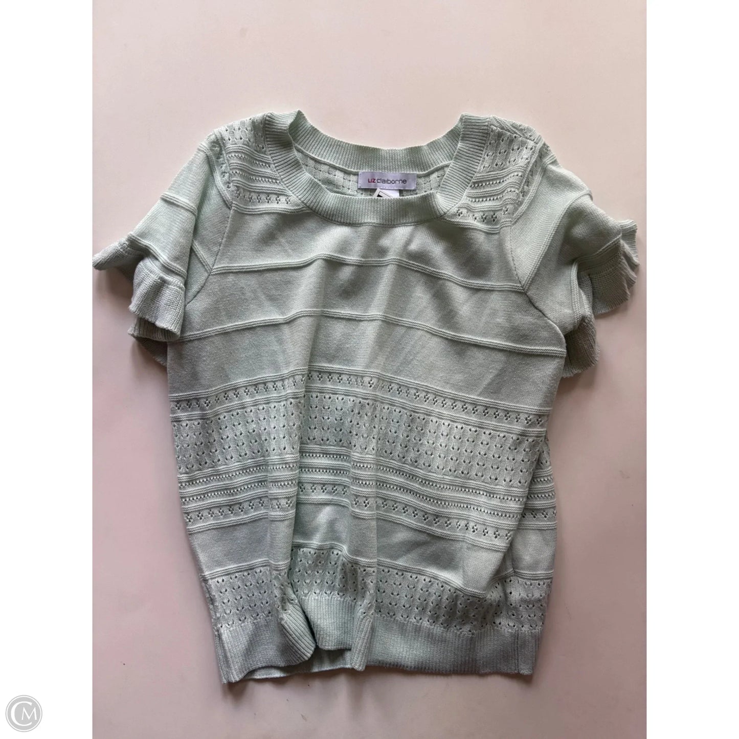 Sweater Short Sleeve By Liz Claiborne In Green, Size: S