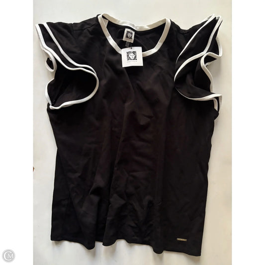 Top Short Sleeve By Anne Klein In Black, Size: 2x