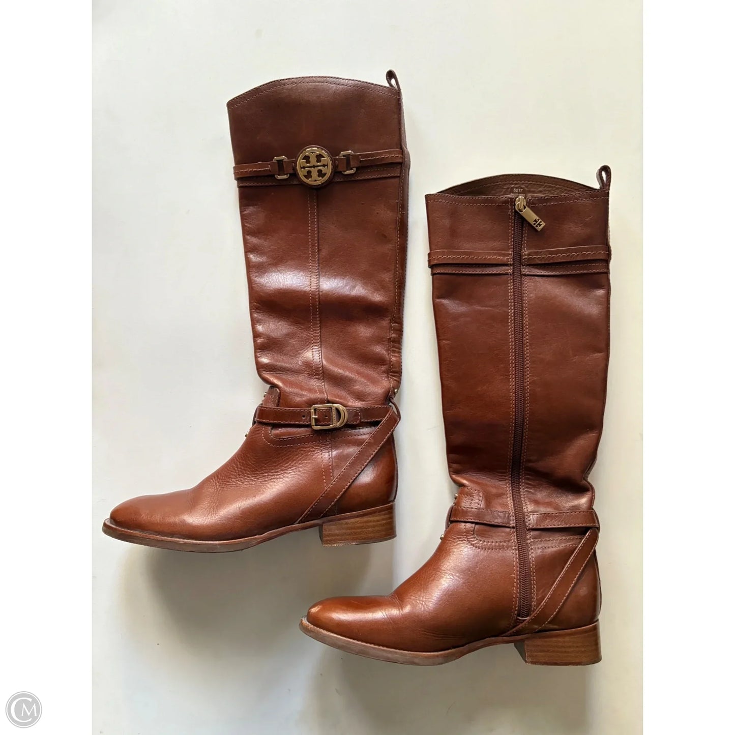 Boots Designer By Tory Burch In Brown, Size: 8