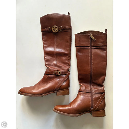 Boots Designer By Tory Burch In Brown, Size: 8