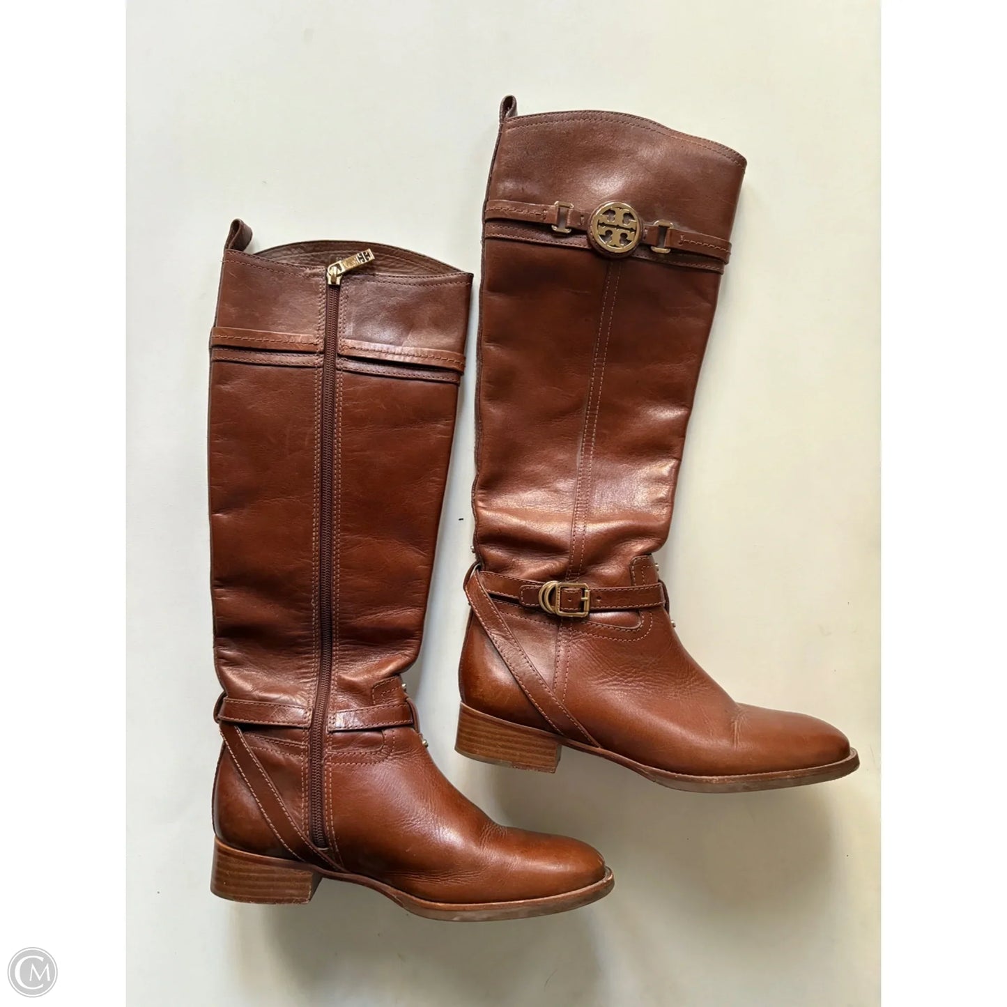 Boots Designer By Tory Burch In Brown, Size: 8