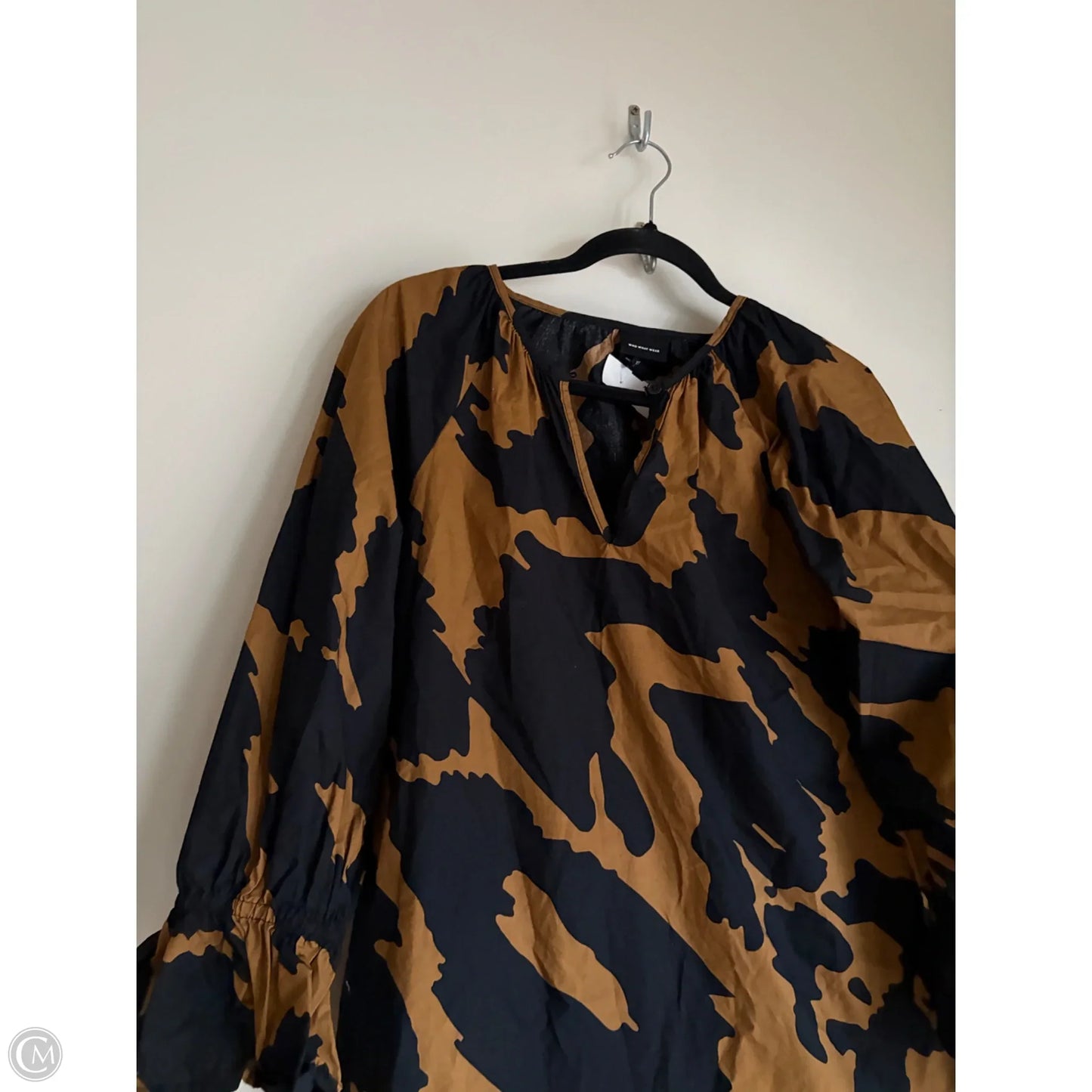 Dress Casual Midi By Who What Wear In Black & Brown, Size: Xs