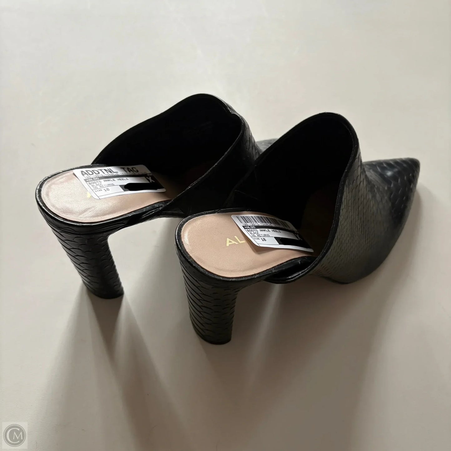 Boots Ankle Heels By Aldo In Black, Size: 10