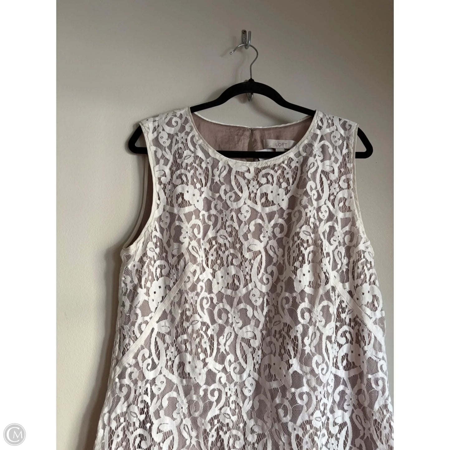Dress Work By Loft In Cream, Size: Xl