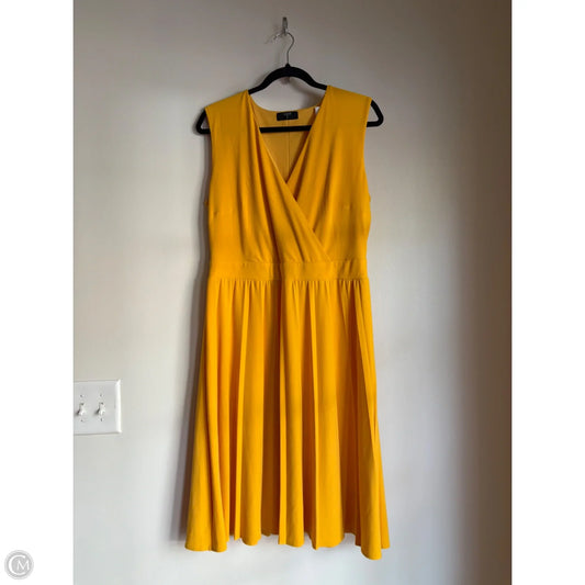 Dress Work By Tahari In Yellow, Size: L