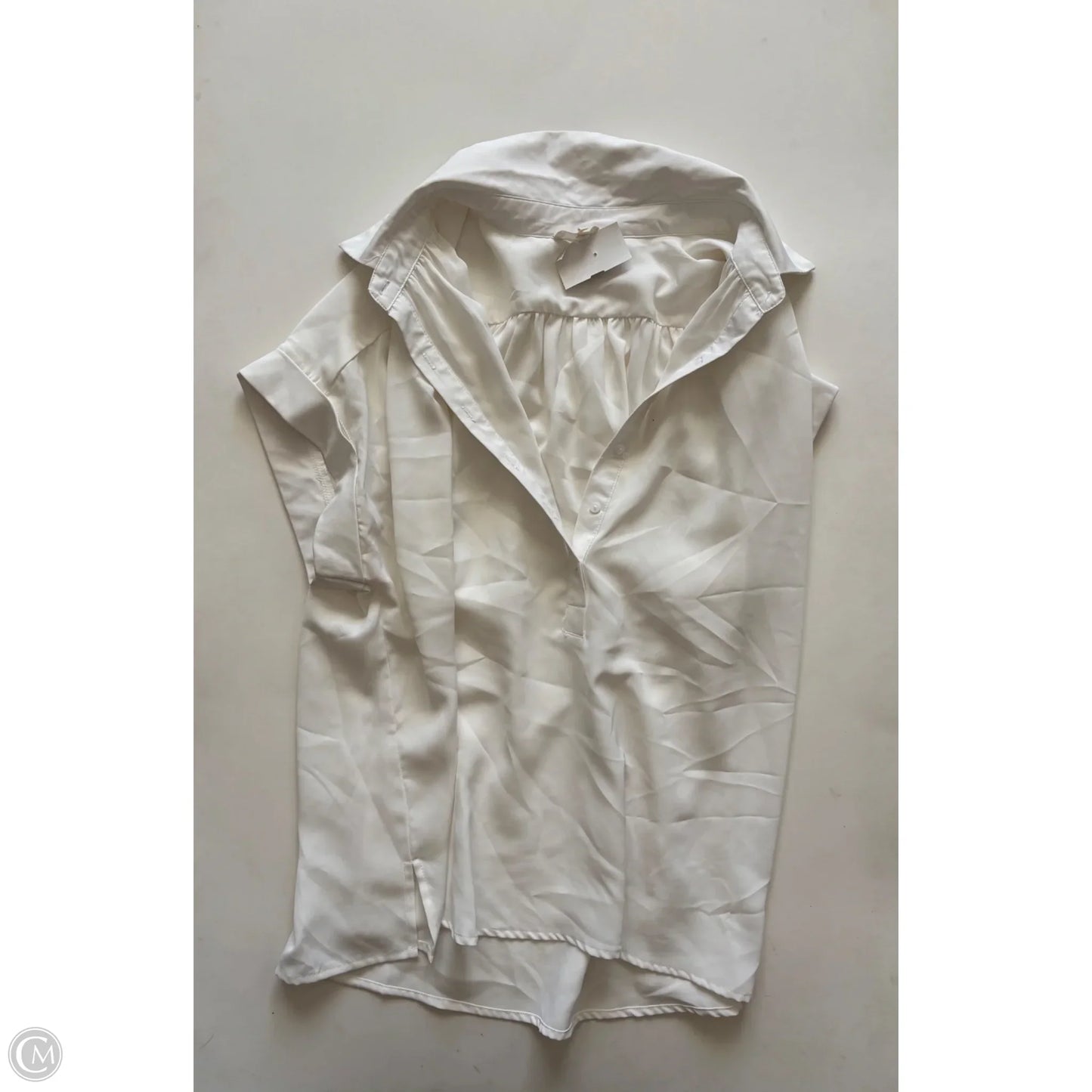 Blouse Short Sleeve By Entro In Cream, Size: L