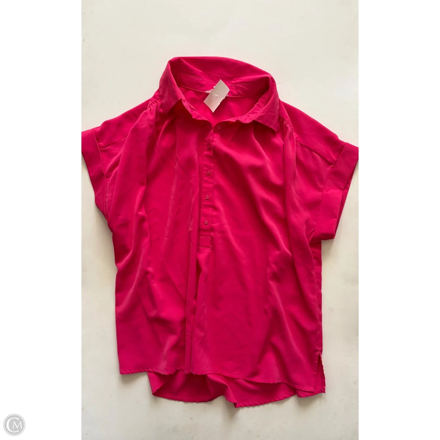 Blouse Short Sleeve By Entro In Pink, Size: L