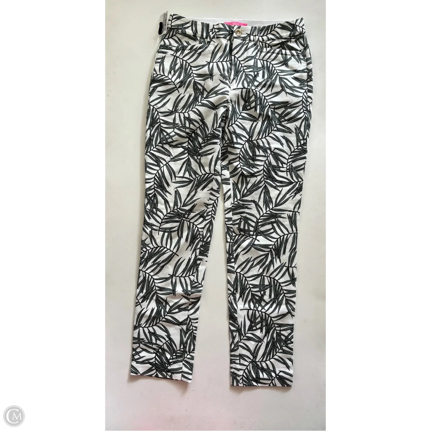 Pants Designer By Lilly Pulitzer In Green & White, Size: 4