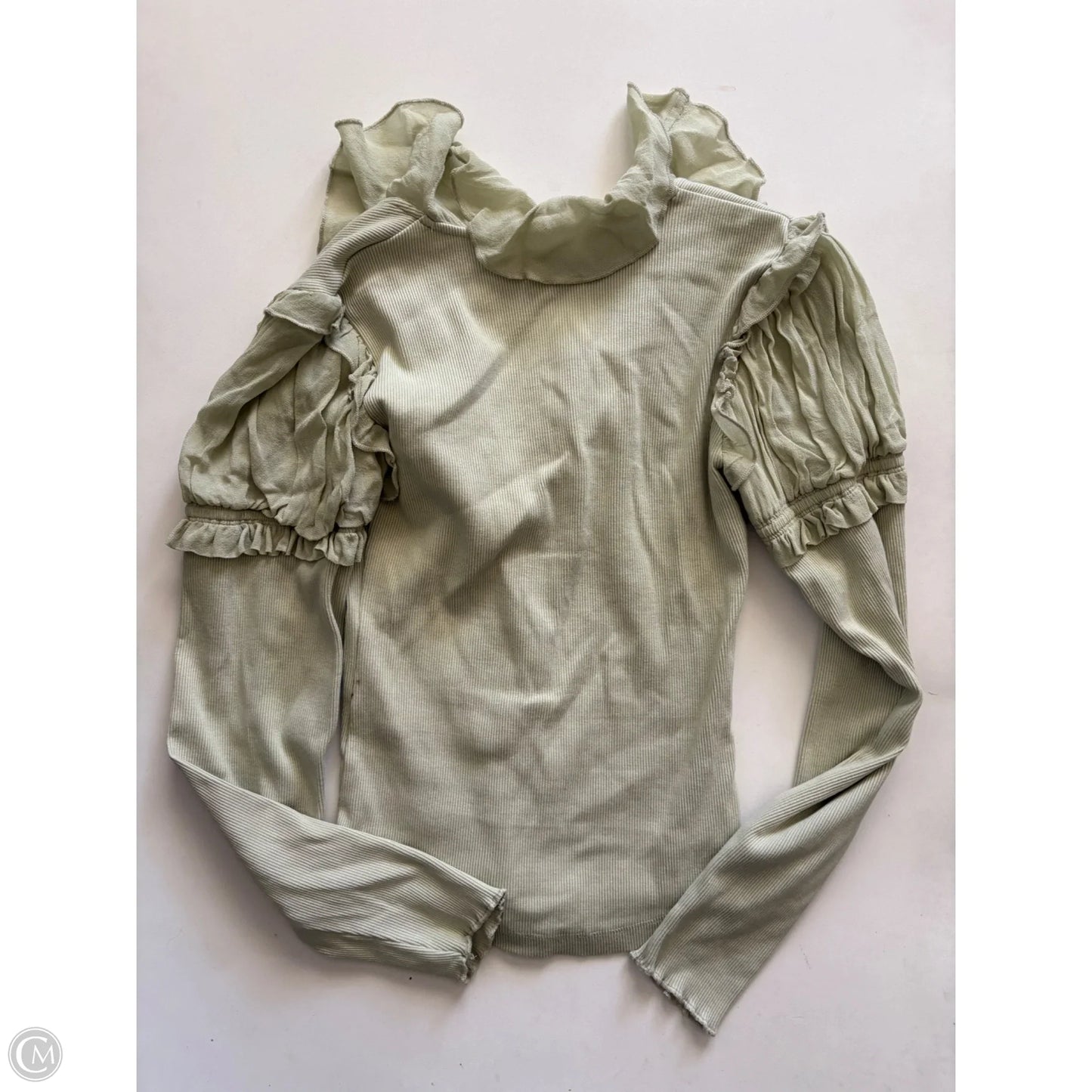 Top Long Sleeve By Anthropologie In Green, Size: S