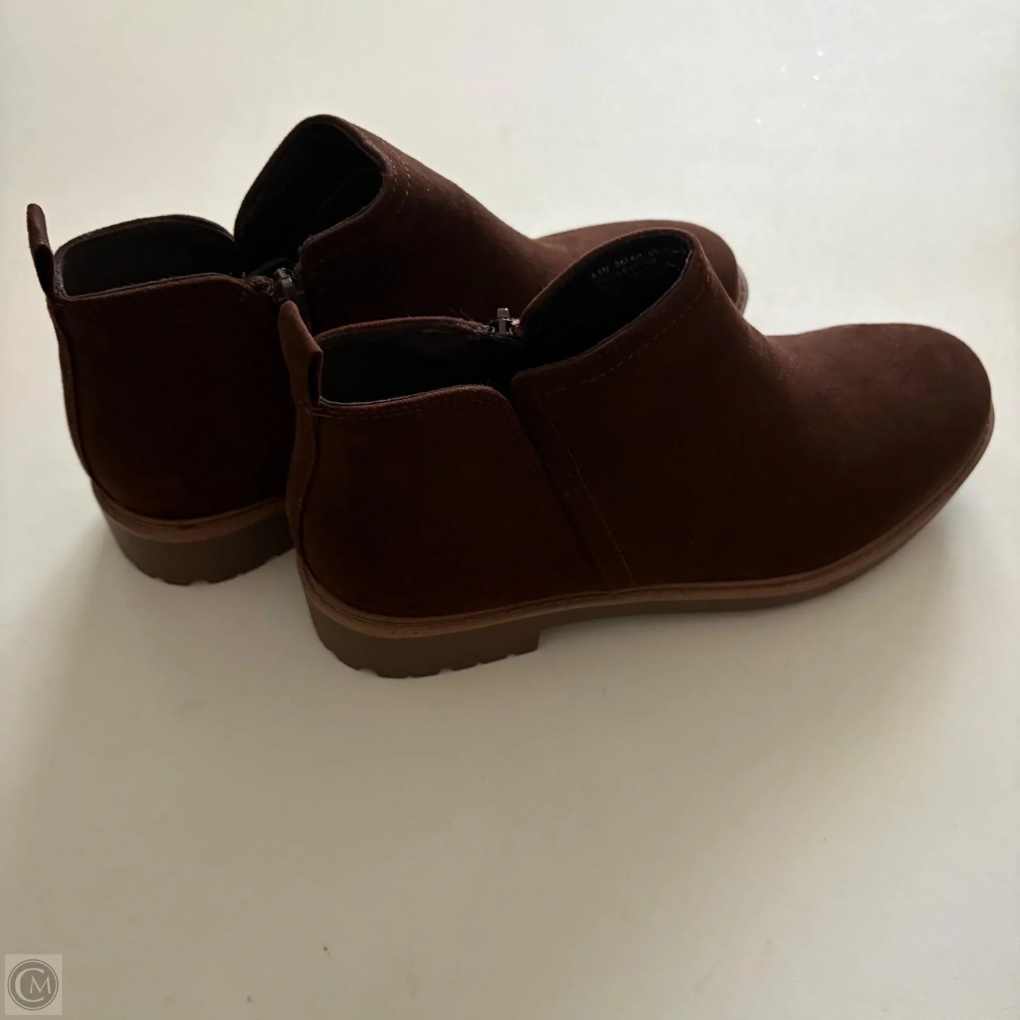 Boots Ankle Heels By Esprit In Brown, Size: 8.5